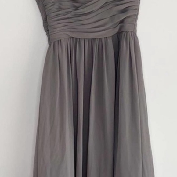 MONIQUE LHUILLIER Gray Strapless Bridesmaid Dress - Picture 2 of 4